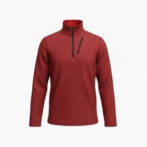Swiss Tech Red and Black Quarter-Zip Pullover Long-sleeves Size S